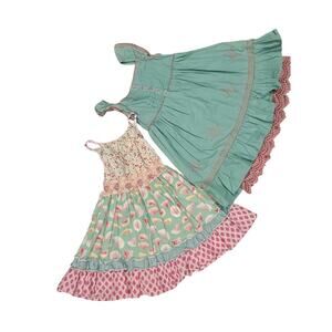 Matilda Jane dress lot girls size 4 ruffle boutique girls twirl Teal pink